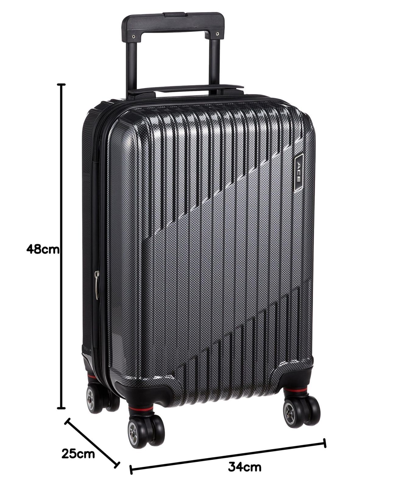 エース スーツケース クレスタ エキスパンド機能付 06316 機内持込可 39.0 L 48 cm 3.2 kg 01 ブラックカーボン