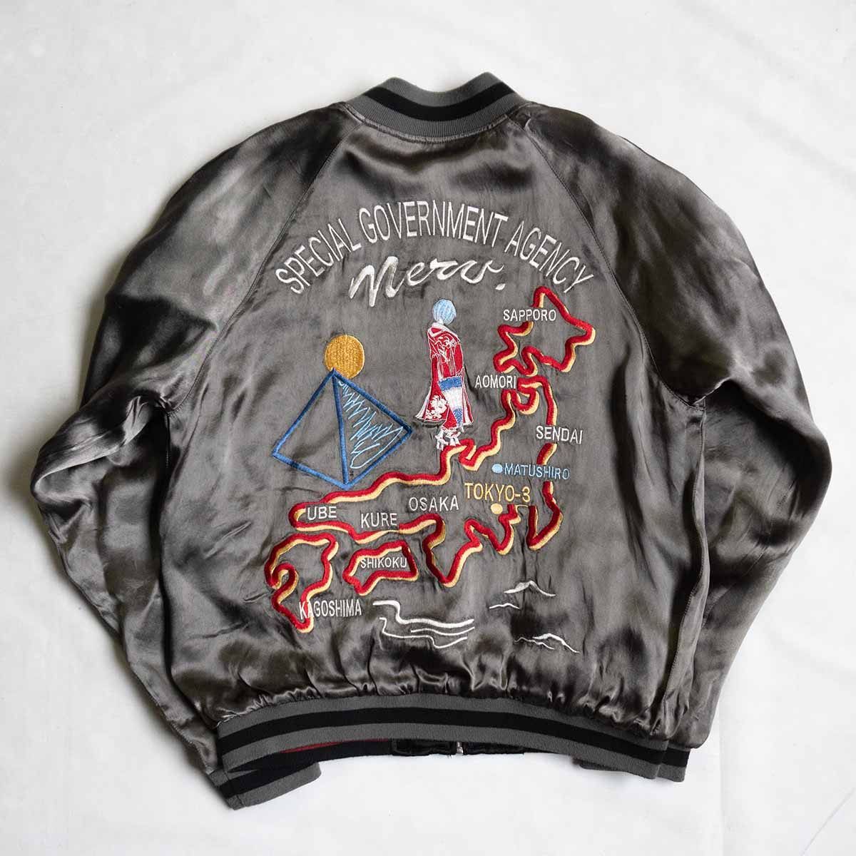 Ｌ　エヴァンゲリオン スカジャン サテン　刺繍　ジャケット 希少】エヴァ錦【エヴァンゲリオン × 錦 レイ 初号機】M