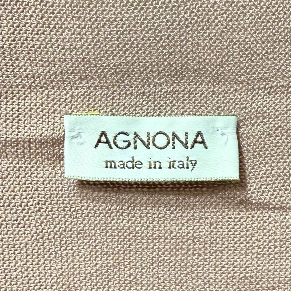 美品 AGNONA アニオナ オープンフロントカーディガン＋ノースリーブセーター アンサンブルニット M ピンクベージュ レディース 古着 中古 美品 AGNONA アニオナ オープンフロントカーディガン＋