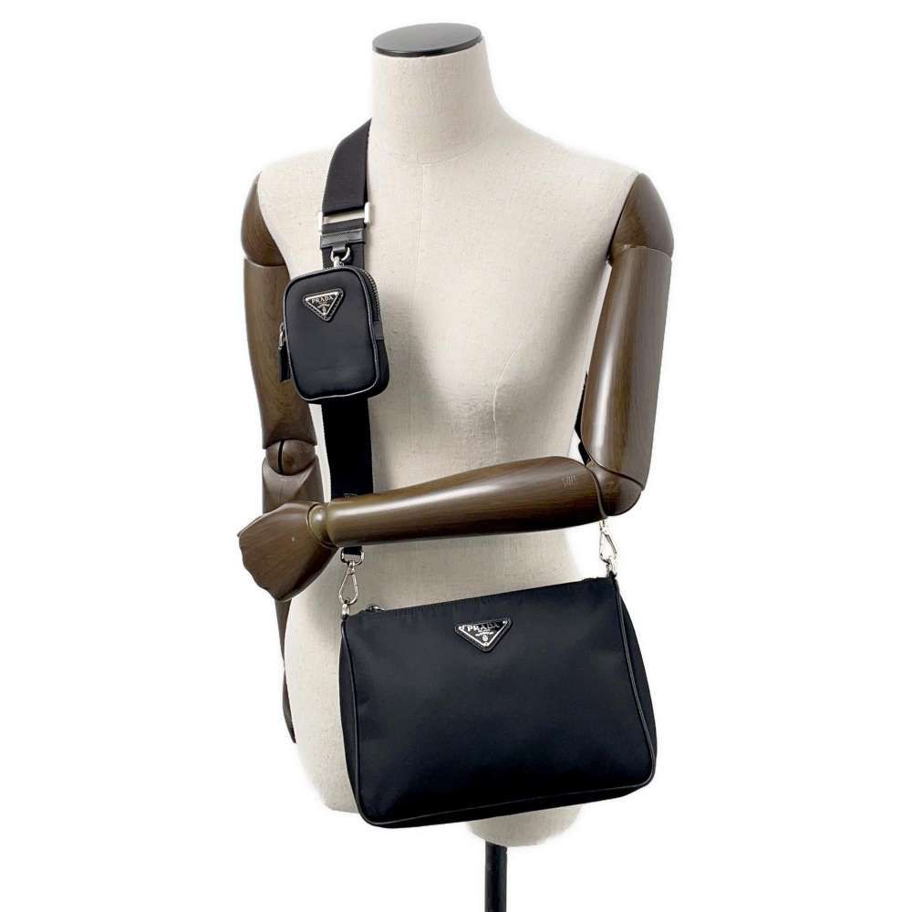 プラダ ショルダーバッグ ミニポーチ付き ナイロン 2VH113 PRADA  