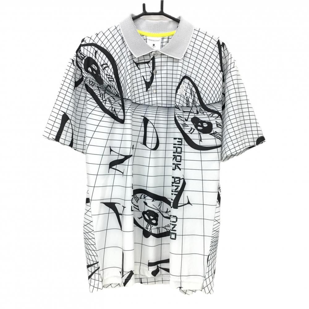 MARK&LONA マークアンドロナ 半袖ポロシャツ 星柄 × ボーダー柄 レッド