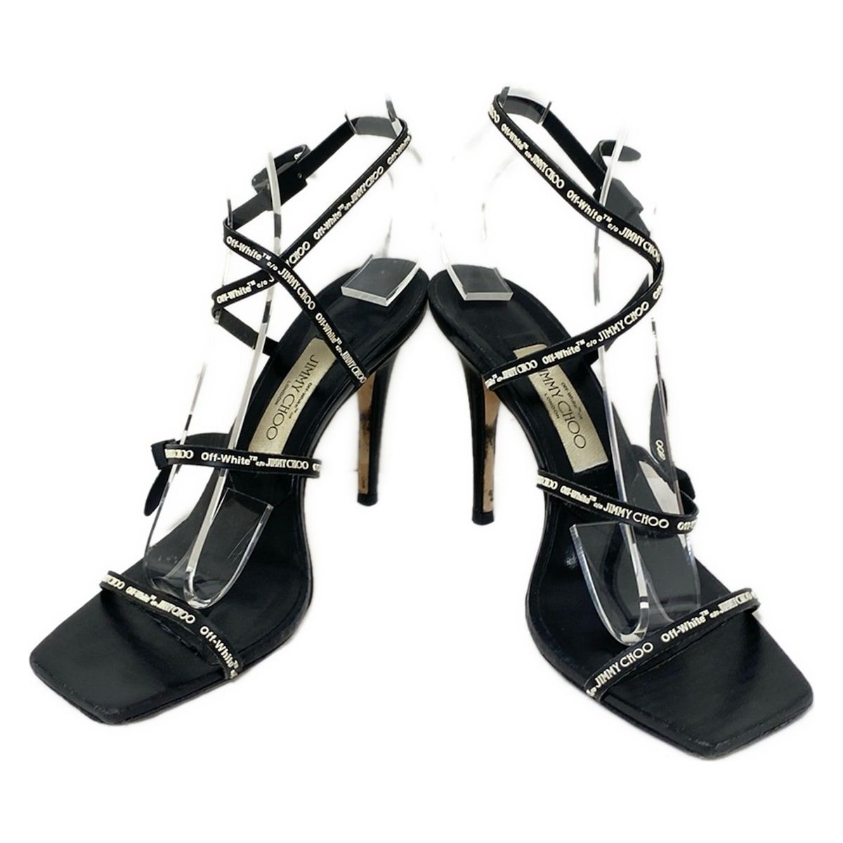 JIMMY CHOO ジミーチュウ サンダル 37 レディース - 黒×白 Off-Whiteコラボ