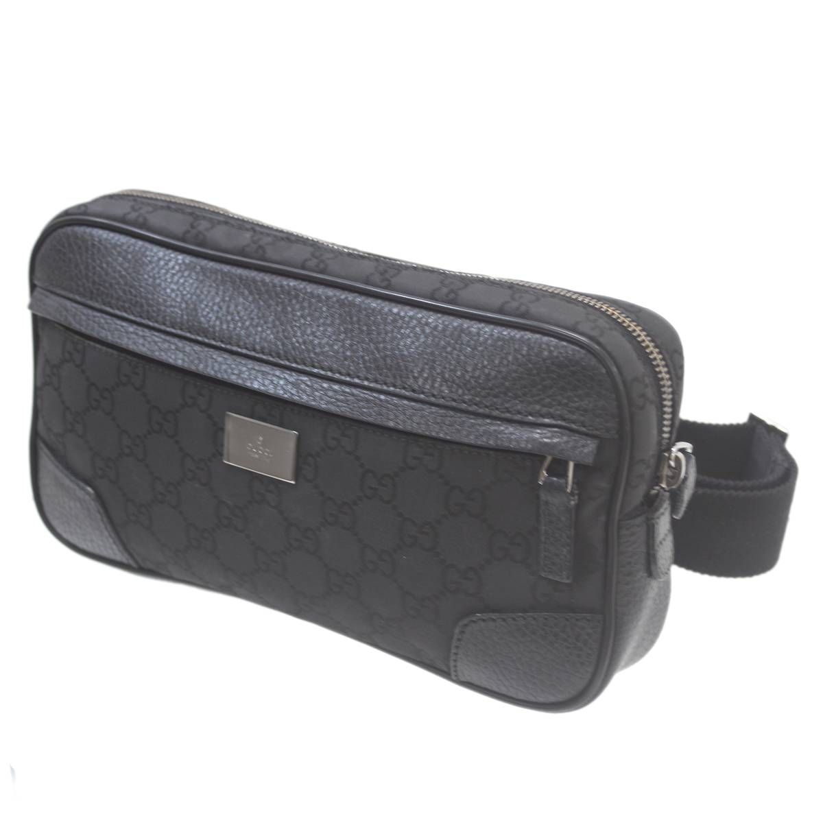 GUCCI|グッチ ウエストバッグ GGキャンバス ブラック 336672 ES Bランク