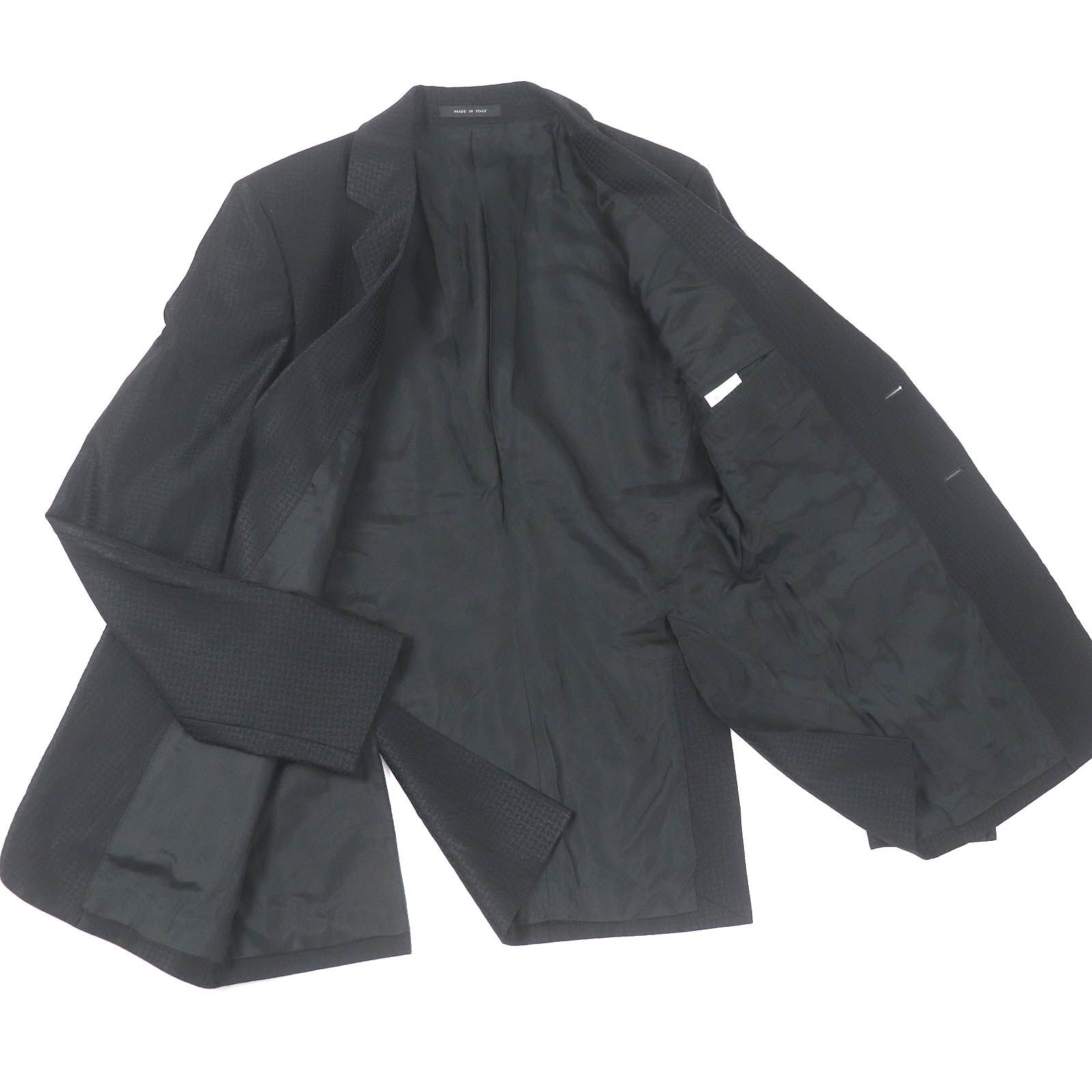 EMPORIO ARMANI / ジャケット/46/ウール/ブラック/総柄/S1B620 S1668// 美品□EMPORIO ARMANI エンポリオ アルマーニ ウール 黒タグ 総柄