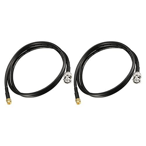 Rebower RG58 同軸ケーブル SMAオスーBNC オス 外部アンテナへのビデオ信号伝送用 1m/ 50 Ohm/ブラック/ 2個入り