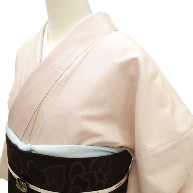 中古】 本場大島紬 着物 リサイクル 正絹 大島紬 袷 薄ピンク