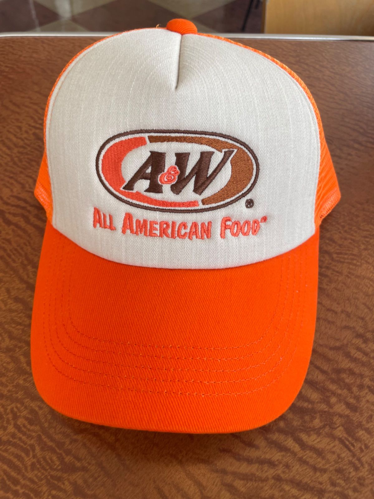 最安値】A&W メッシュロゴキャップ 正規品（オレンジ）エンダー - メルカリ