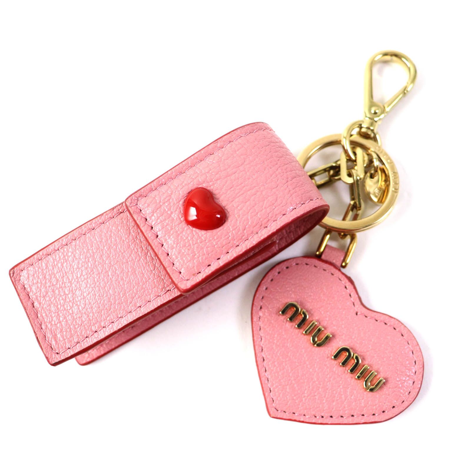 miu miu キーホルダー ピンク 箱付き miu miu キーホルダー ピンク 箱付き ミュウミュウ バッグチャーム ec