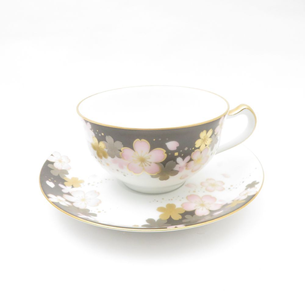 OKURA 大倉陶園 桜シリーズ 友禅桜 カップ＆ソーサー コーヒー ティー ST473R1