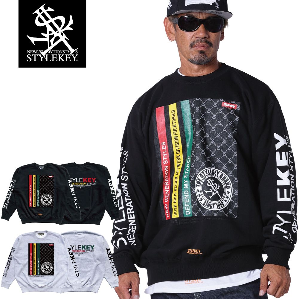 STYLEKEY(スタイルキー) クルースウェット MEMBER'S CARD CREW SWEAT(SK23FW-SWC03) ストリート トレーナー B系 ヒップホップ 大きいサイズ