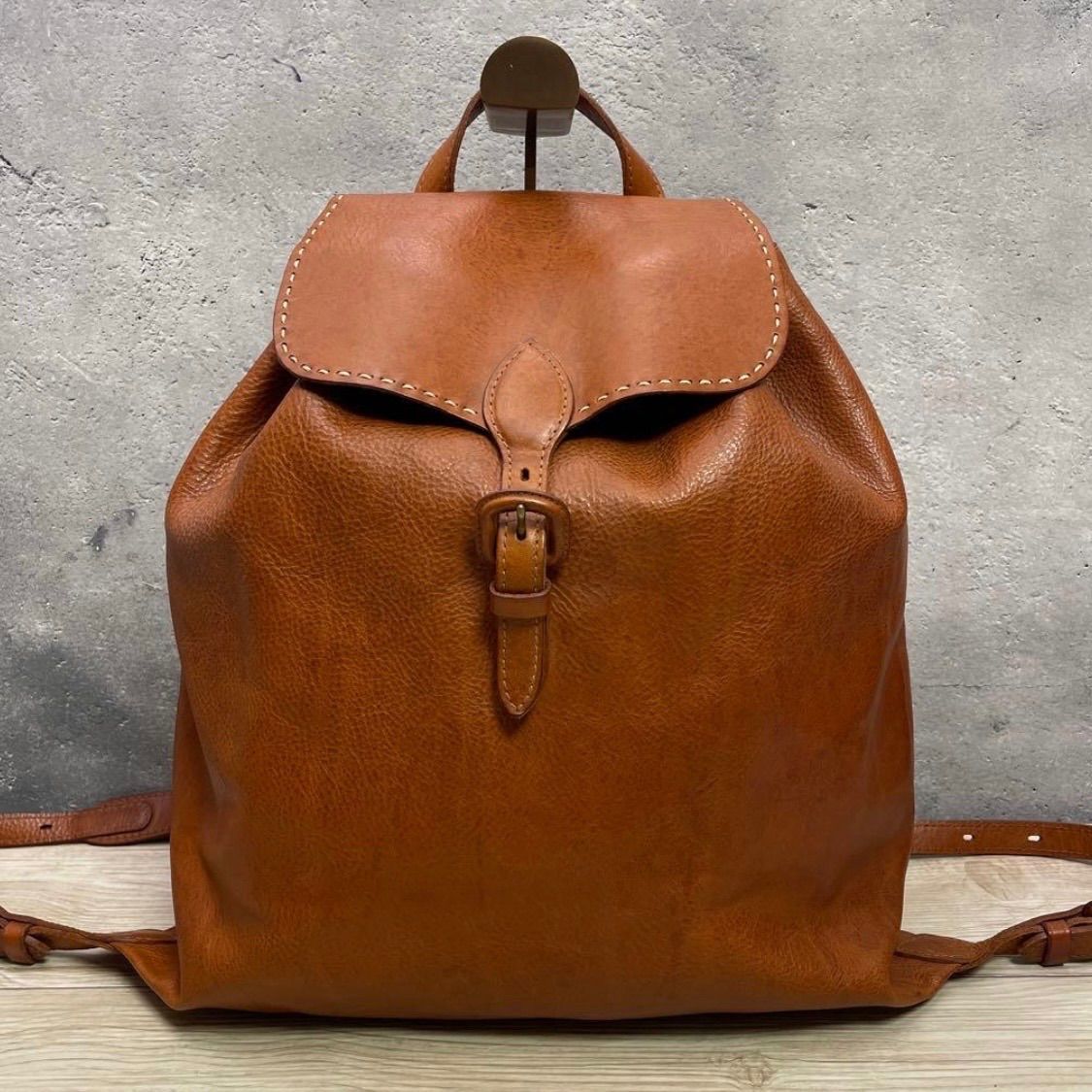中古・古着通販genten (ゲンテン) ヌメ革リュック ブラウン genten 中古・古着通販genten (ゲンテン) ヌメ革リュック ブラウン genten