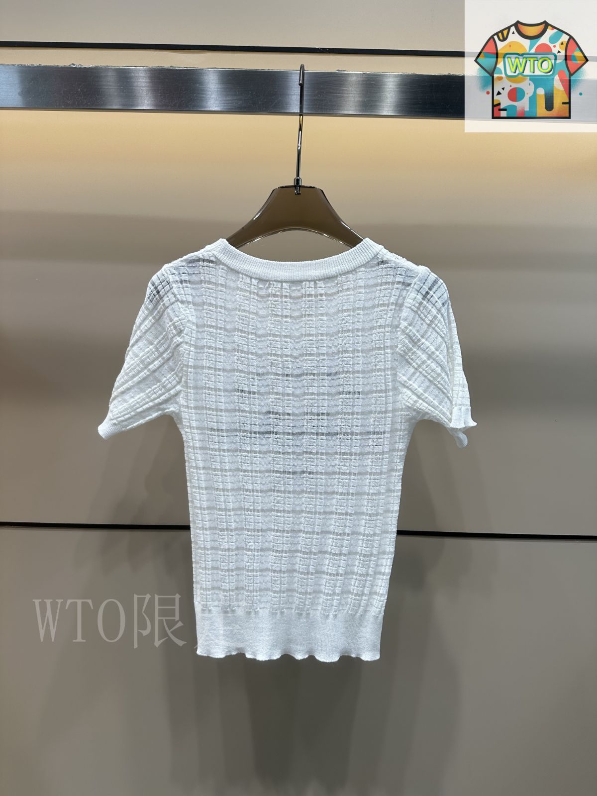 Dior ニット半袖Tシャツ 今日特価】Dior ディオール 刺しゅう透かしニット短袖 T シャツ