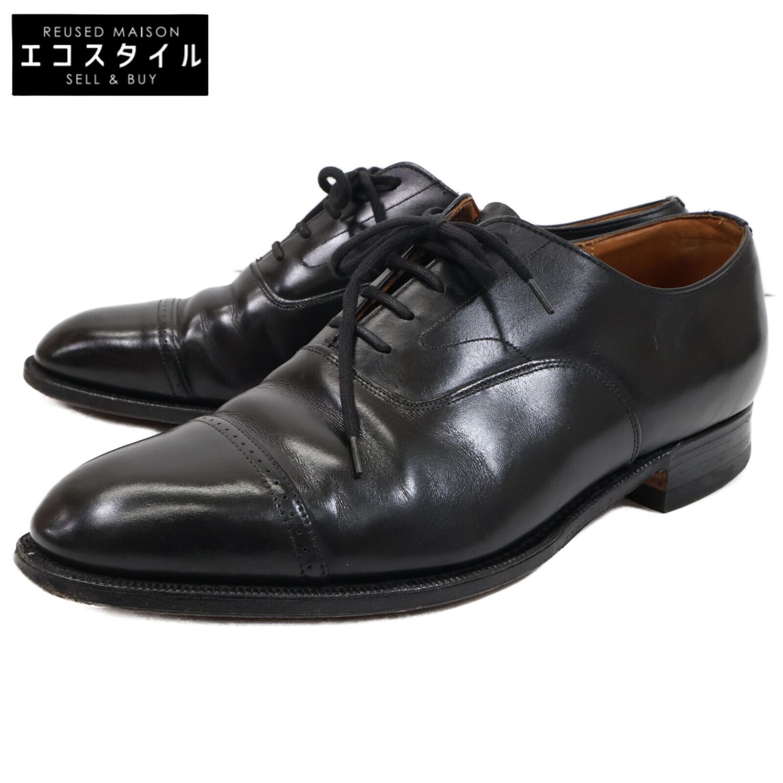 旧チャーチ 3都市 バークロフト ストレートチップ 黒 レザー 90F 希少