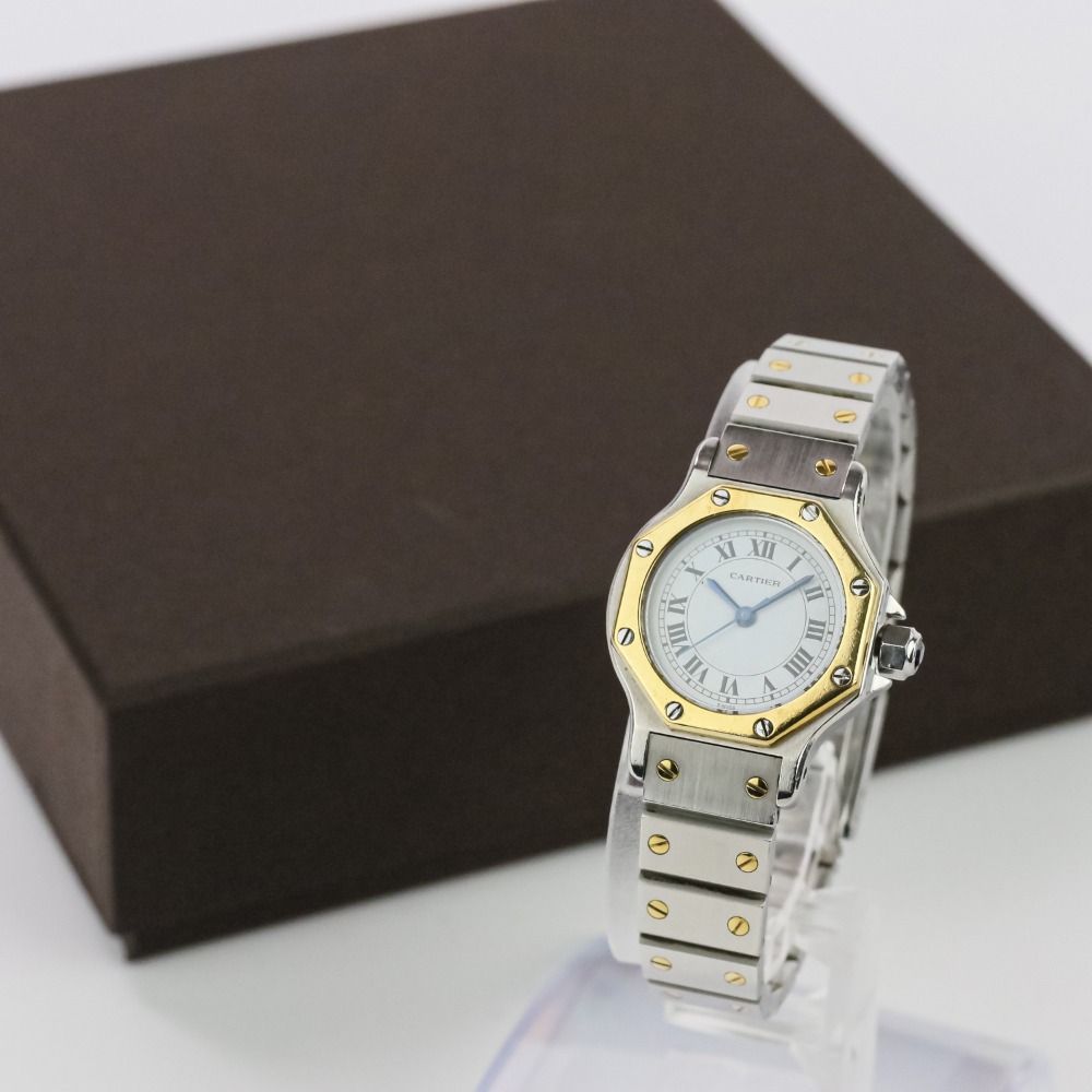 良品 Cartier カルティエ サントス オクタゴンSM YGコンビ 自動巻  
