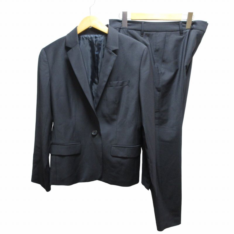 【美品】PLST ネイビー スーツセットアップ　ストレッチ素材　サイズＬ PLST レディース スーツ セットアップ PLST(プラステ)公式