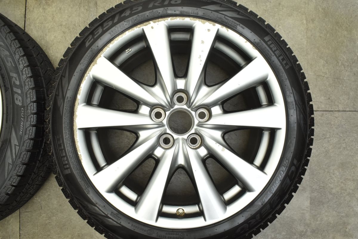 交換用に】レクサス GS 純正 18in 8J+45 PCD114.3 ピレリ アイス