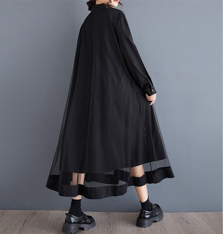 新品 2026新作 モード系 大きいサイズ ワンピース 個性派 シアー 