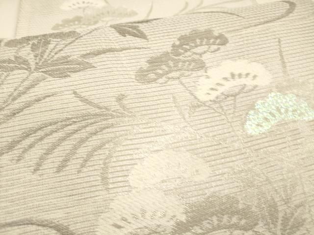 平和屋着物＊夏物 六通柄袋帯 草花文 女郎花 オミナエシ 芒