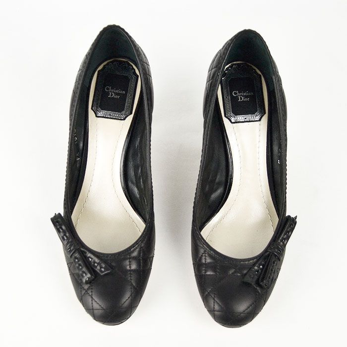Christian Dior クリスチャン ディオール レザー パンプス リボン