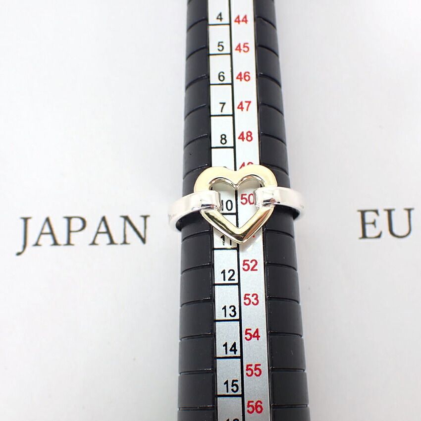 TIFFANY/ティファニー 750YG/925 オープンハート リング /10号