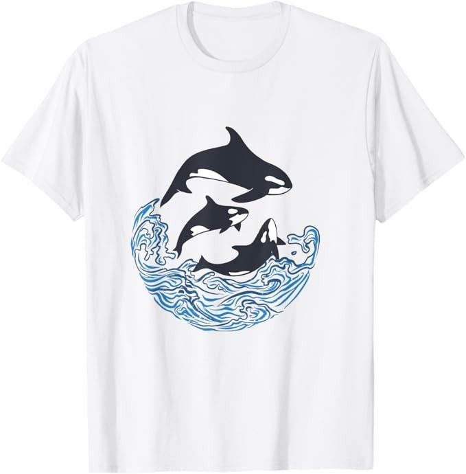 送料無料 100%コットン 面白Tシャツ シャチ 海 クジラ サメ おもしろ かわいい グッズ 服 ネタ プレゼント メンズ オリジナル 熱 ...