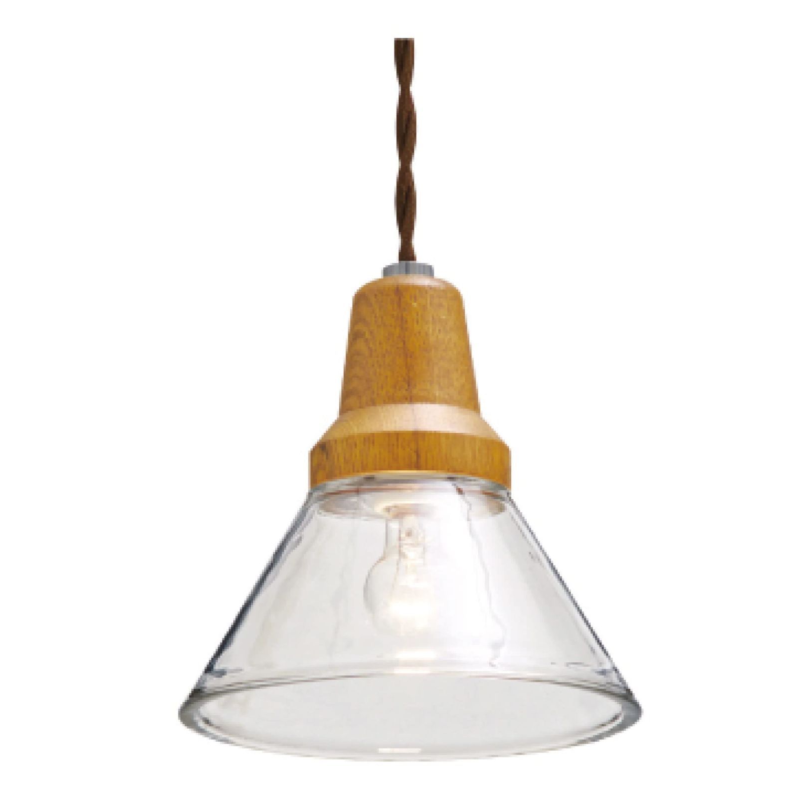 Color クリア_Size LED電球 インターフォルム ペンダントライト LT-9535CL ベルカ クリア LED電球付 北欧 ガラス ウッド ナチュラル