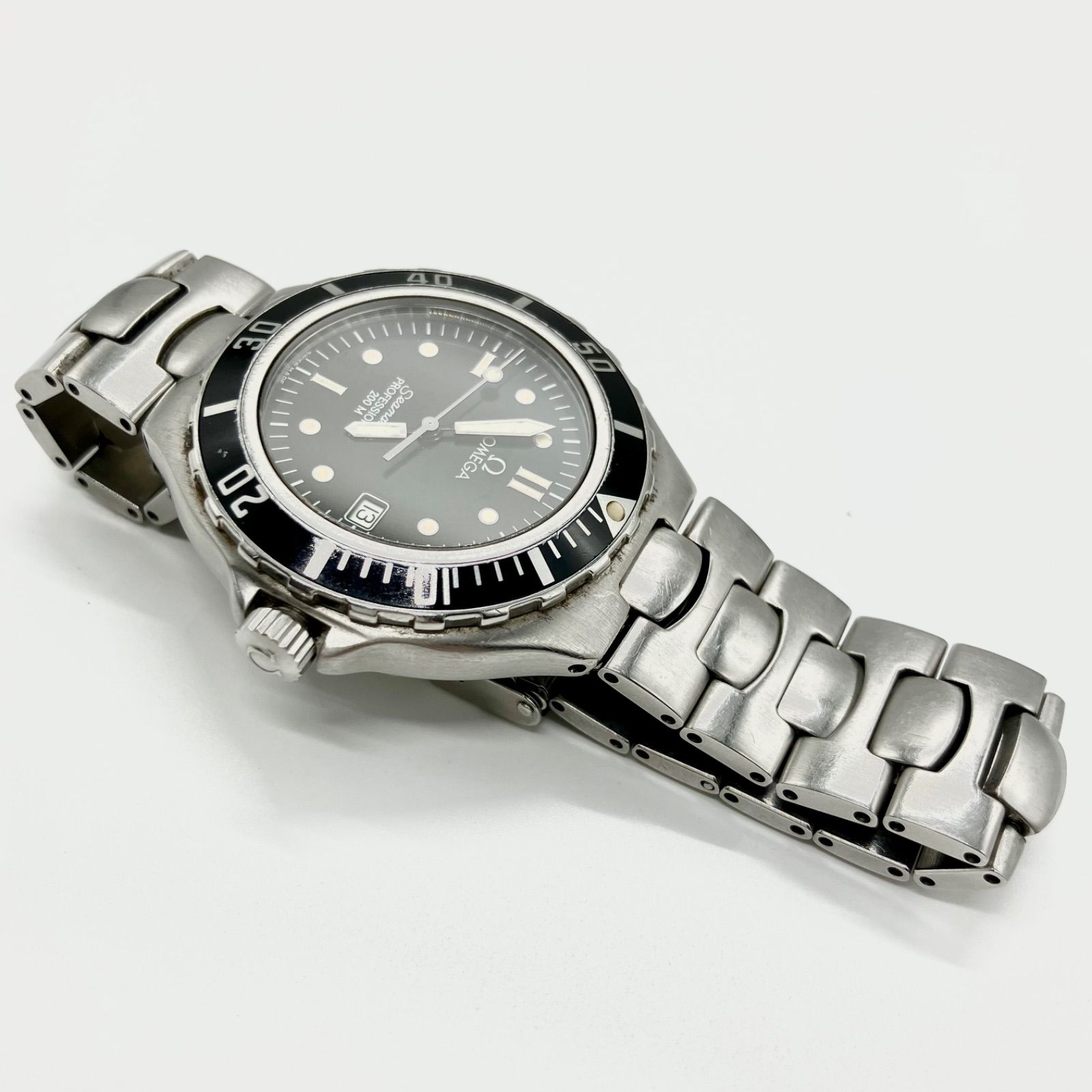 可動品【OMEGA/オメガ】シーマスター/プロフェッショナル/200M　スイス製　ブラック文字盤　SSベルト　メンズ腕時計 M1☆1円スタート⁄稼働☆OMEGA⁄オメガ Seamaster⁄シーマスター