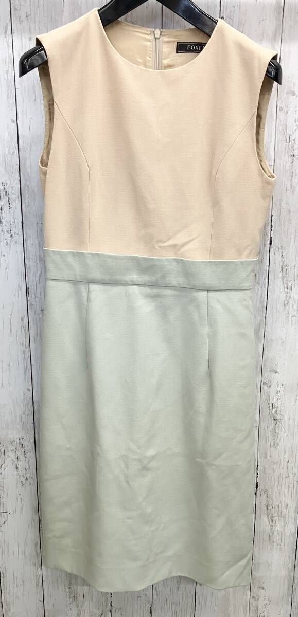 FOXEY ノースリーブワンピース フォクシー バイカラー 29566-S0F009MJ
