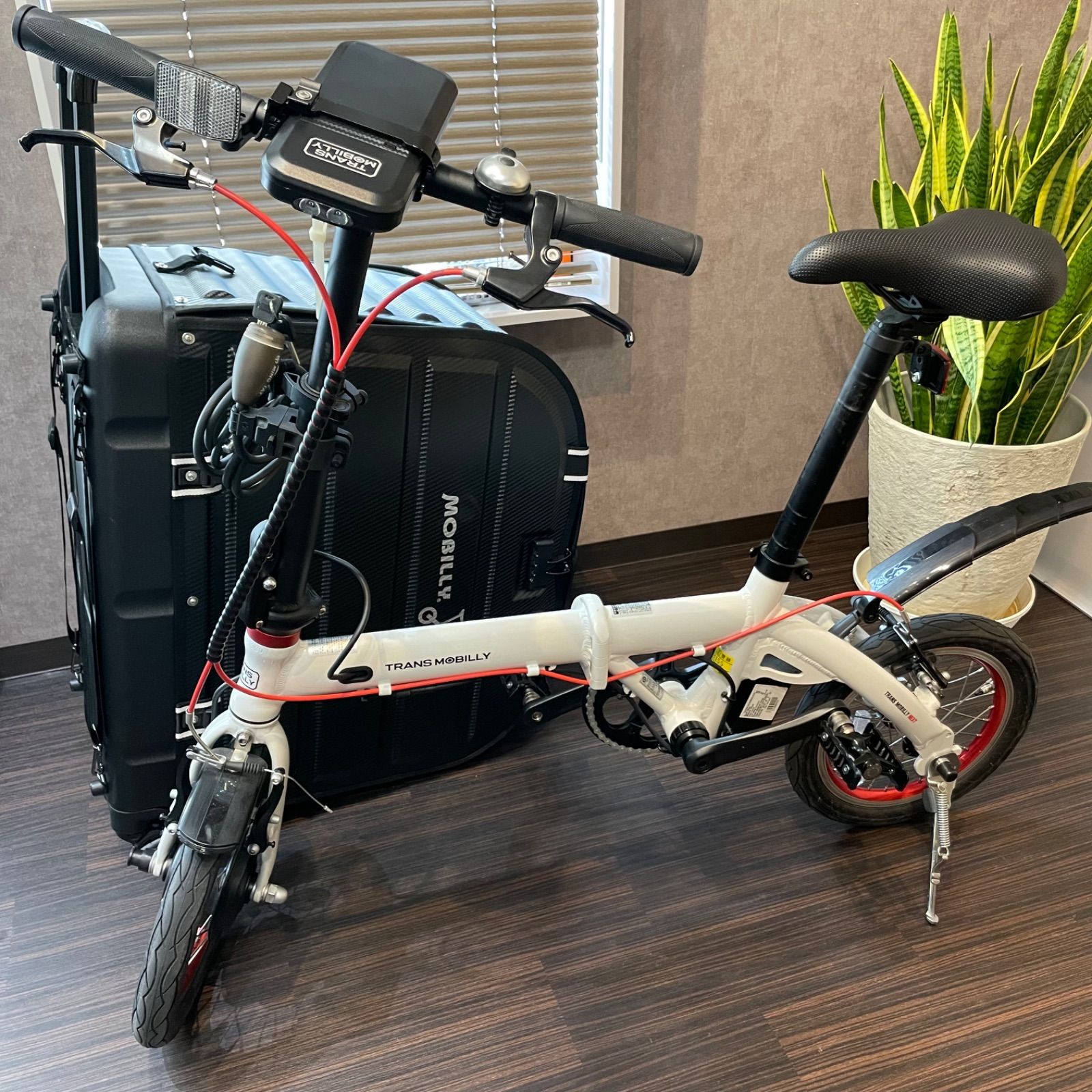 トランスモバイリー電動自転車 旅行セット AL-FDB140E-N 白 美品 