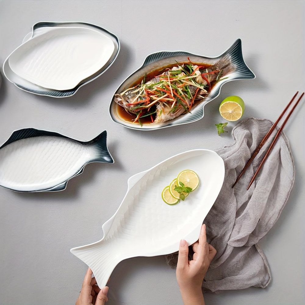 創造的な蒸し魚サービングディッシュ