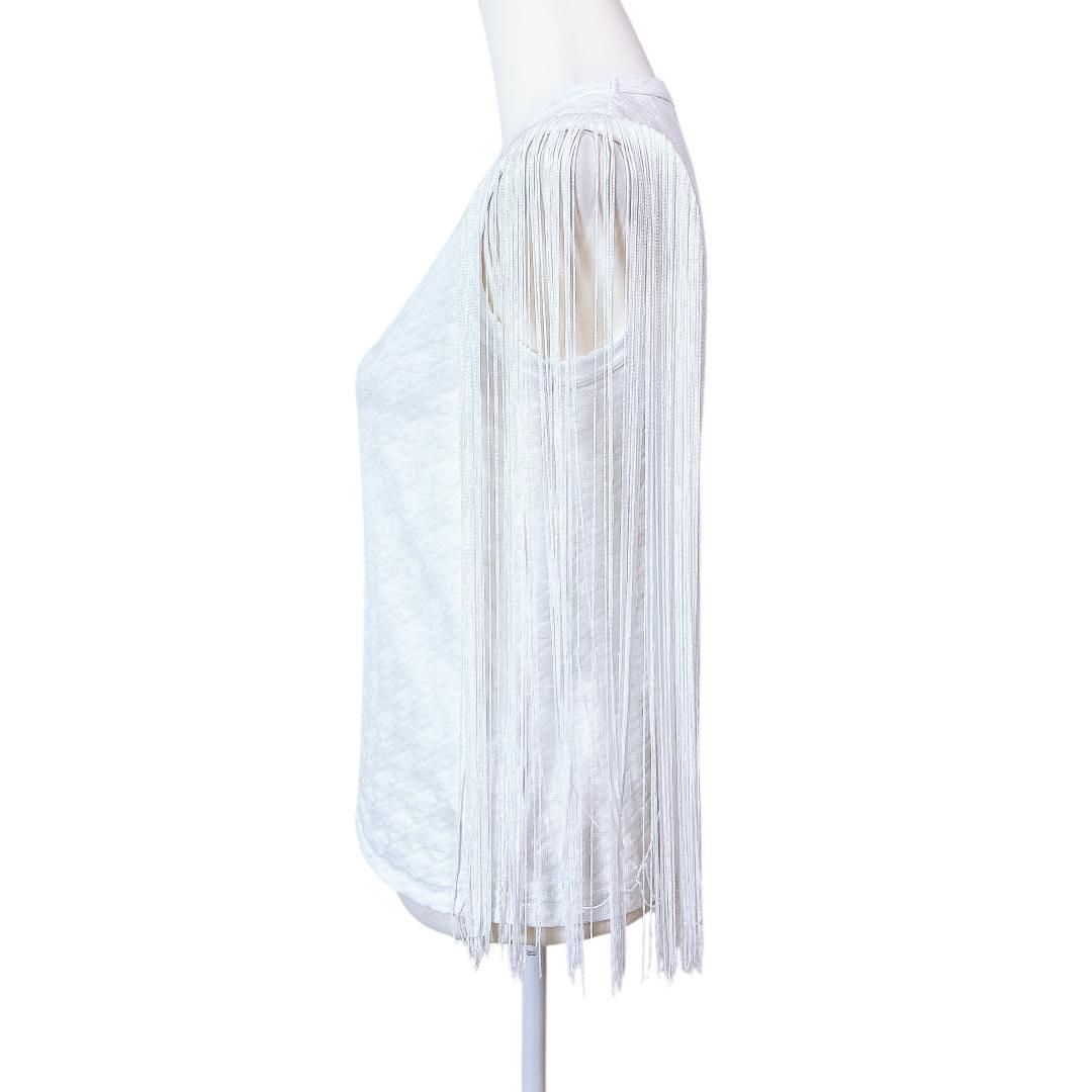 正規品激安大集合！ コムコム コムデギャルソン ノースリーブ腕部分フリンジニット S 今なら送料無料。