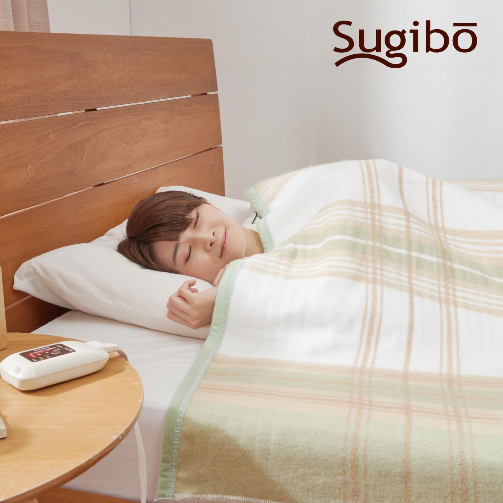 商品 Sugibo スギボー 洗える 電気毛布 大きめサイズ 切り忘れ防止タイマー付き 190×140㎝ 掛敷兼用ワイドタイプ SB22KW27 G グリーン