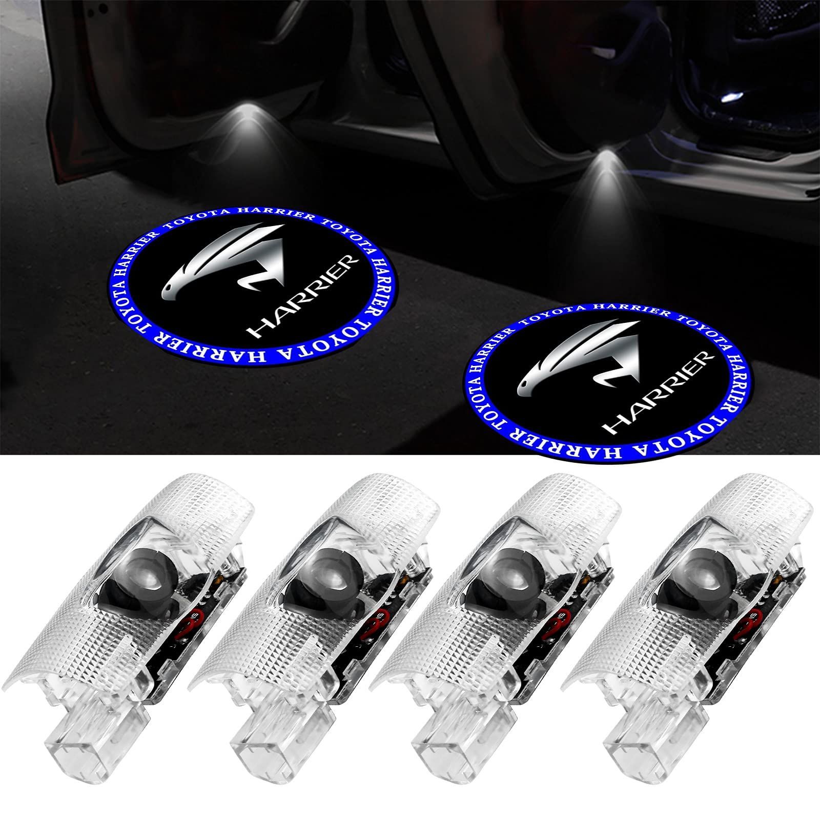 【色: Harrier Blue-4個】トヨタ ハリアー ドアウェルカムライト