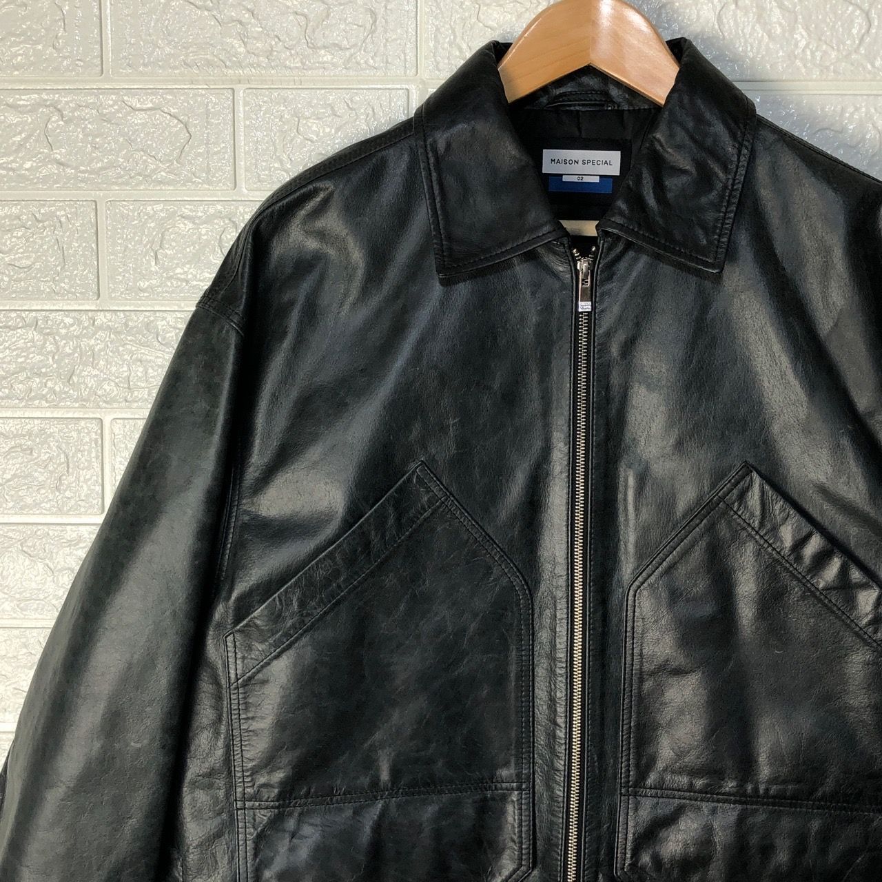 MAISONSPECIAL バッファローレザープライムオーバーシングルライダース MAISONSPECIAL バッファローレザープライムオーバーシングルライダース