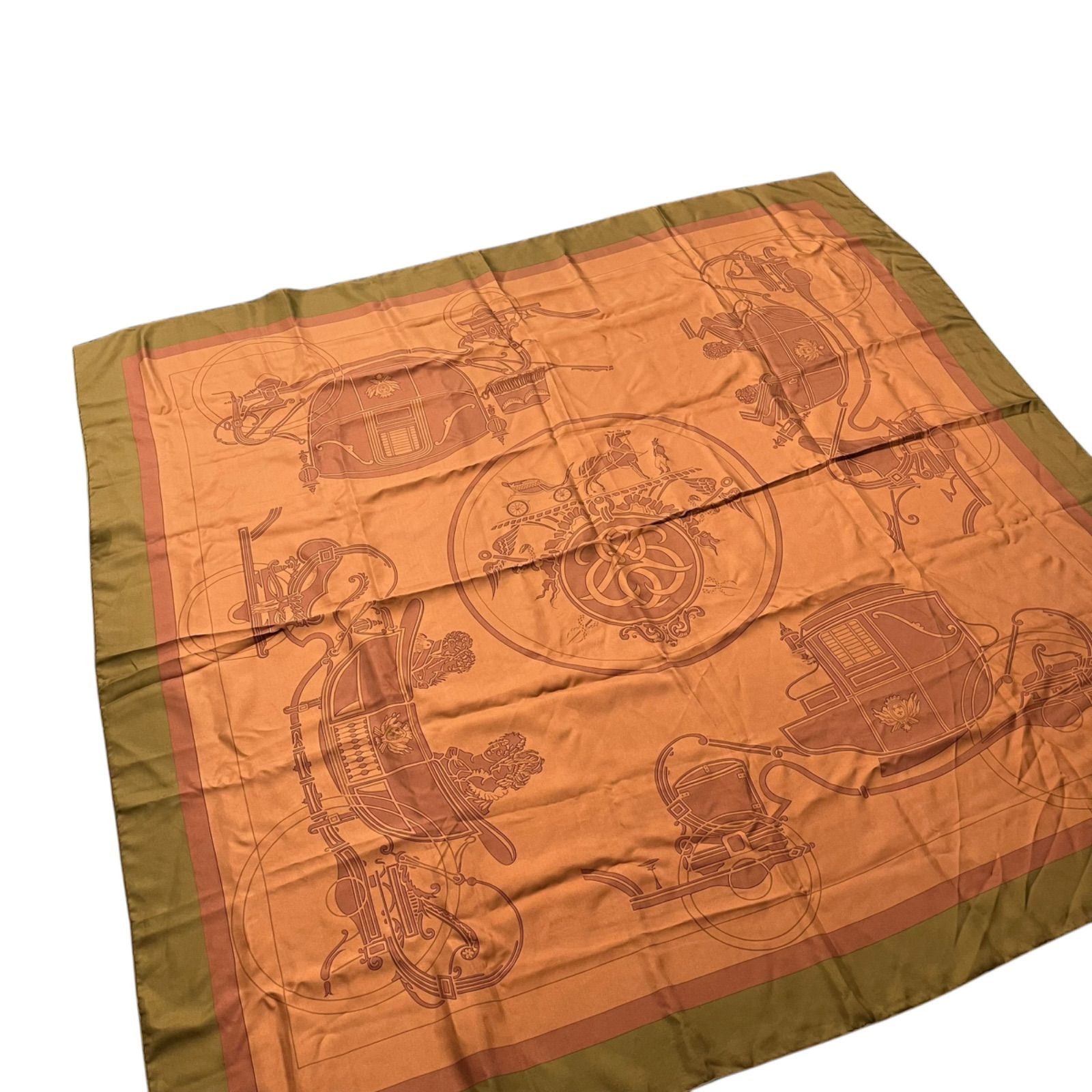 ○美品 エルメス HERMES シルクスカーフ カレ130 Ex Libris エクス 