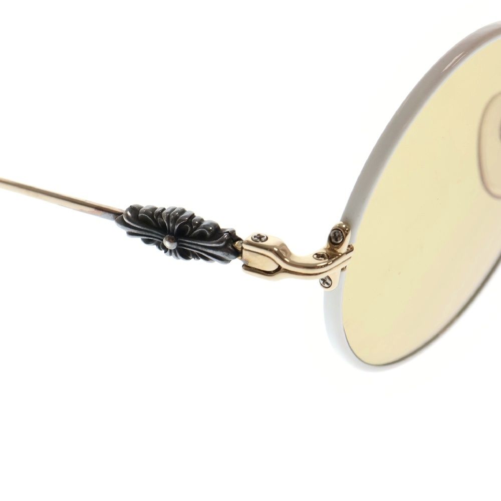 クロムハーツ オーバーイージー フローラルクロスサングラス ホワイト/シルバー クロムハーツ オーバーイージー フローラルクロスサングラス ホワイト