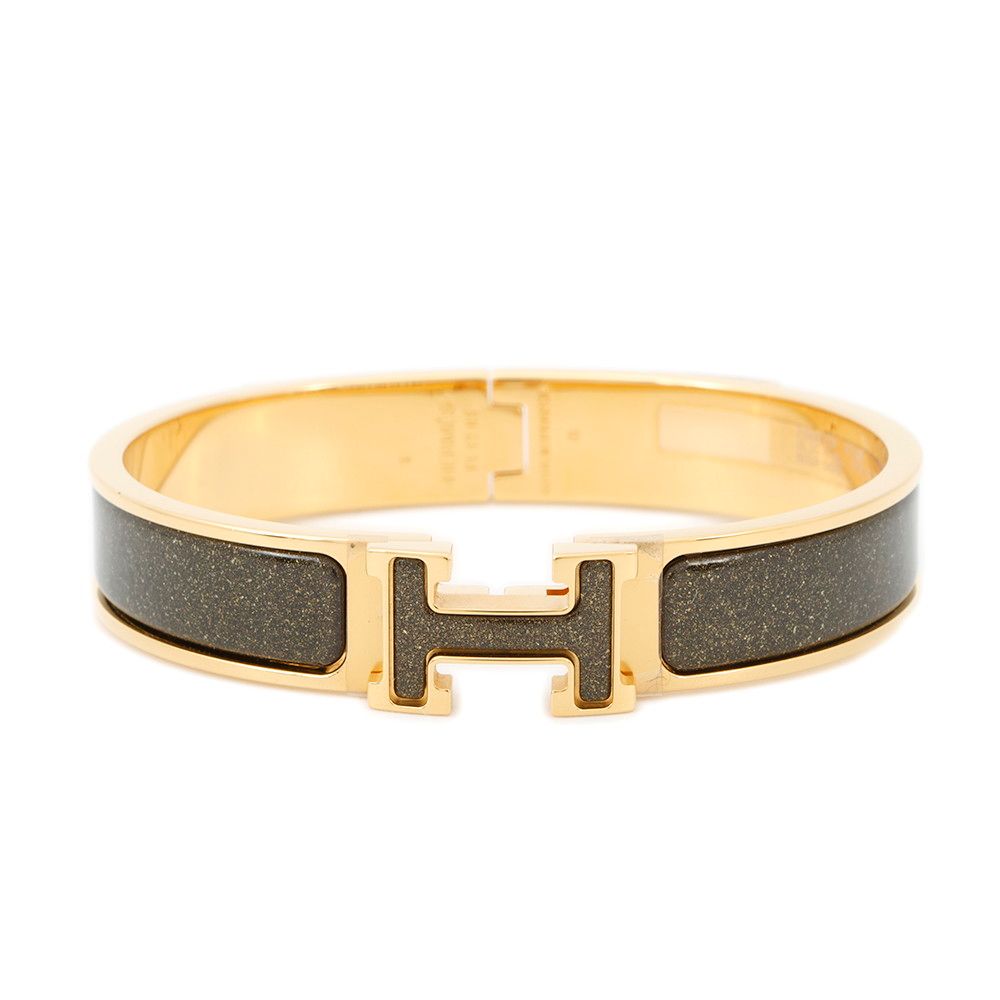 エルメス ブレスレット クリック H クリッククラックPM ノワール ドレ ラメ HERMES アクセサリー