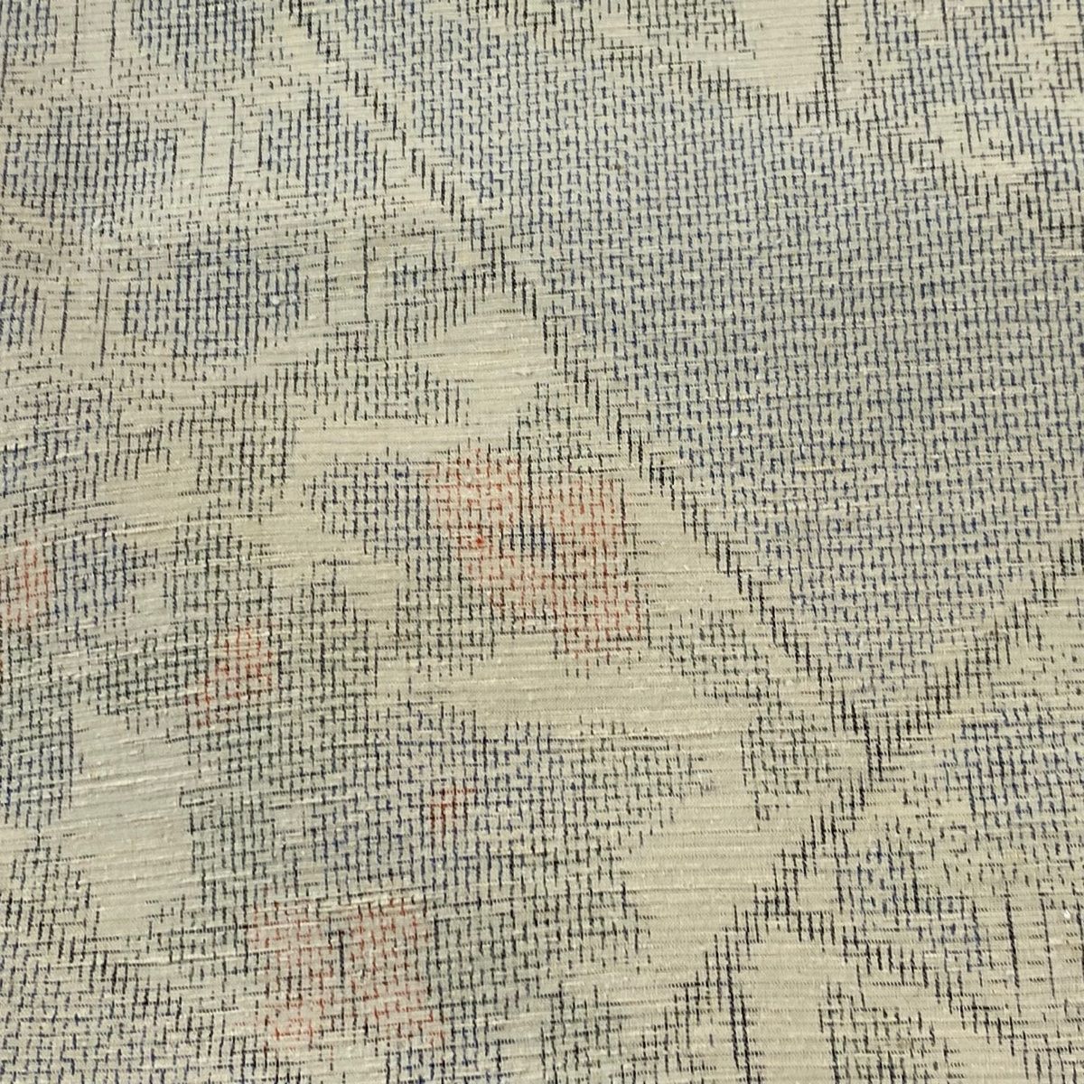 反物 秀品 紬 証紙 草花 裂取り文 薄黄 正絹