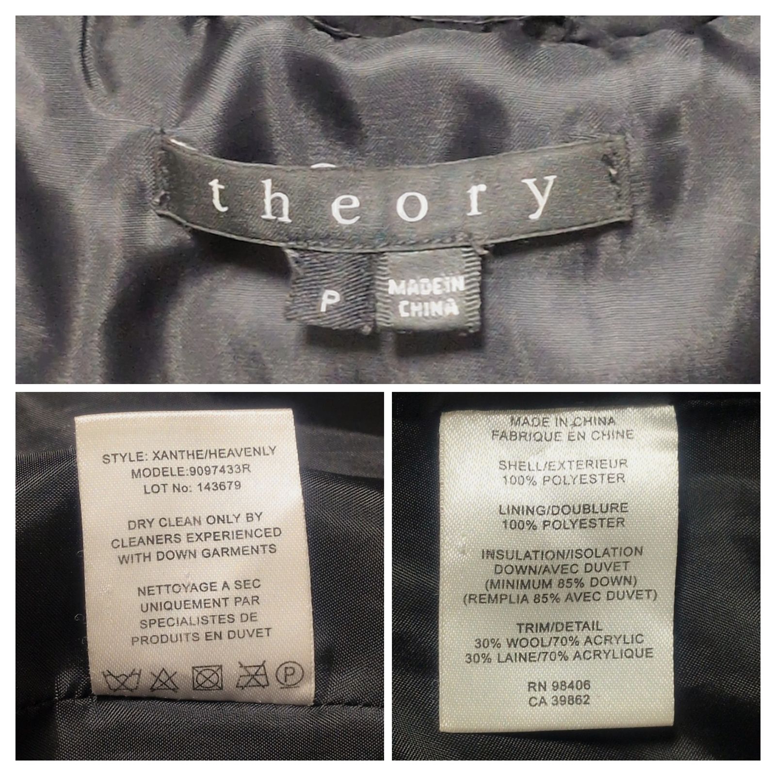 希少デザイン】Theory セオリー リブダウンコート ビッグカラー 