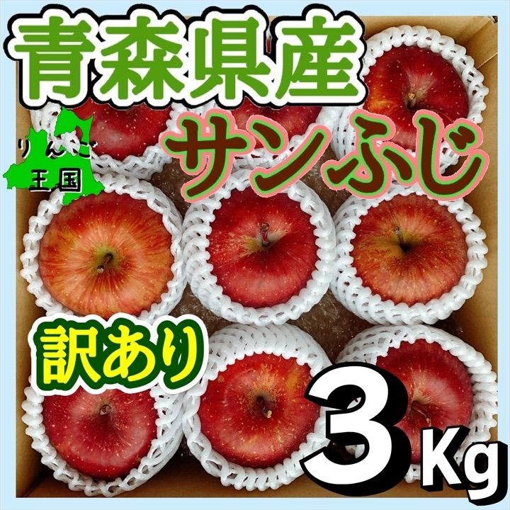 青森県産サンふじりんご訳あり3㎏9玉入り-0