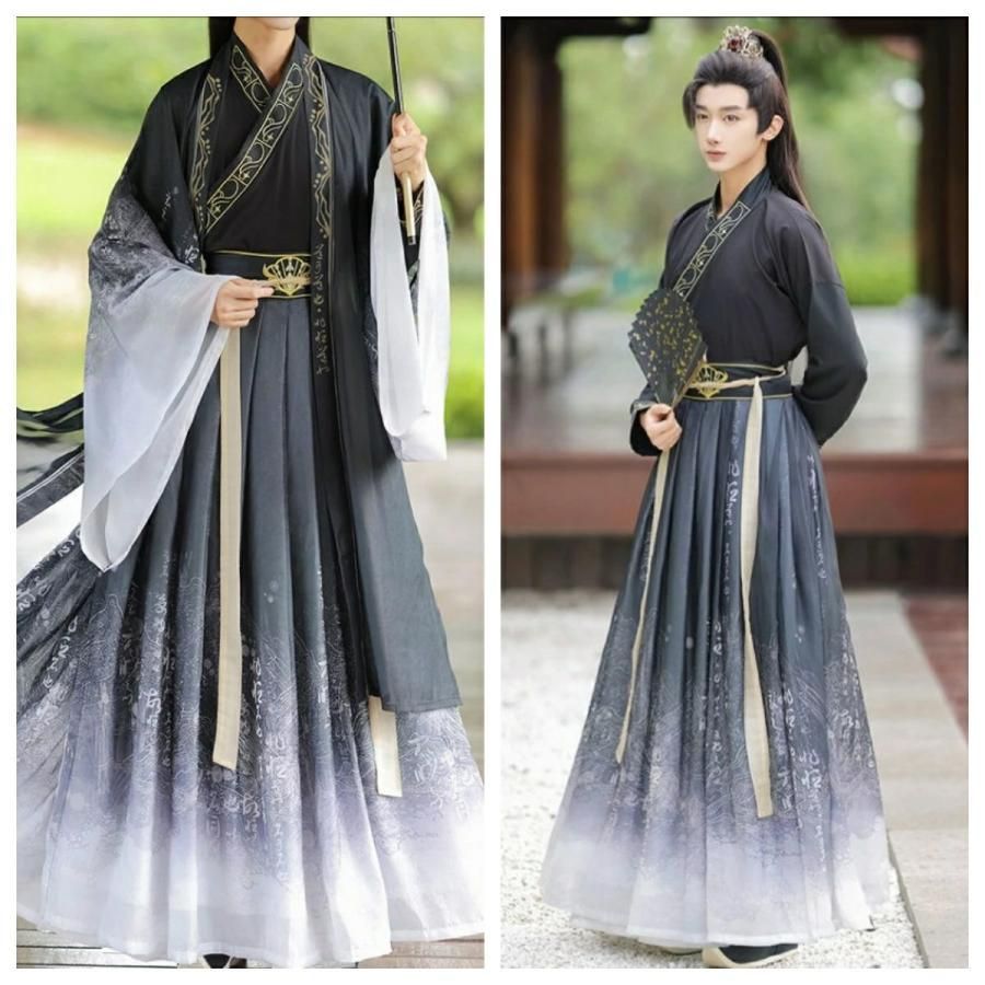 メンズ漢服 華流衣装 中華古代服 中華服 チャイナ服 中華風 チャイナ風 唐装 古典服 舞台衣装 ステージ衣装 イベント 仮装 グラデーション