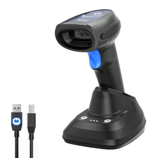 LENVIIBluetoothワイヤレス2Dバーコードスキャナー USB有線|Bluetooth|無線QRバーコードリーダー 充電ドック付きバーコードリーダー日本語対応 2次元1次元QRスキャナMAC