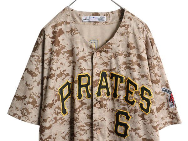 パイレーツ ベースボール シャツ メンズ XL / MLB オフィシャル マジェスティック ユニフォーム 大リーグ デジタル デザート カモ ジャージ お得なクーポン配布中!】 パイレーツ ベースボール シャツ