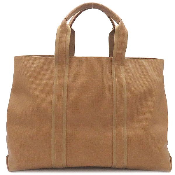 ボッテガヴェネタ BOTTEGA VENETA トートバッグ マルコポーロ  PVC キャンバス ブラウン ガンメタル金具 茶 ラージトート  130977【中古】