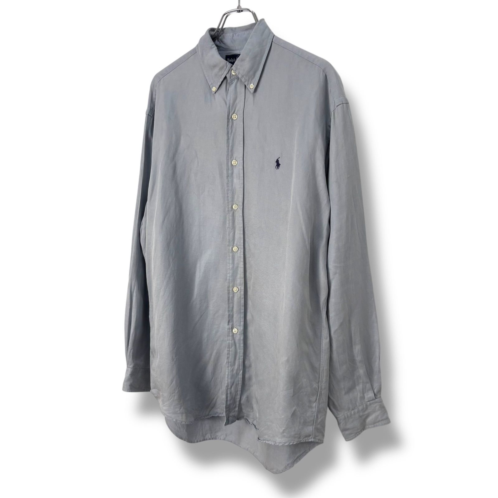 【美品】ラルフローレン シルク リネン BLAKE シャツ XL ベージュ 90s Ralph Lauren ラルフローレン BLAKE ブレイク シルク×リネン