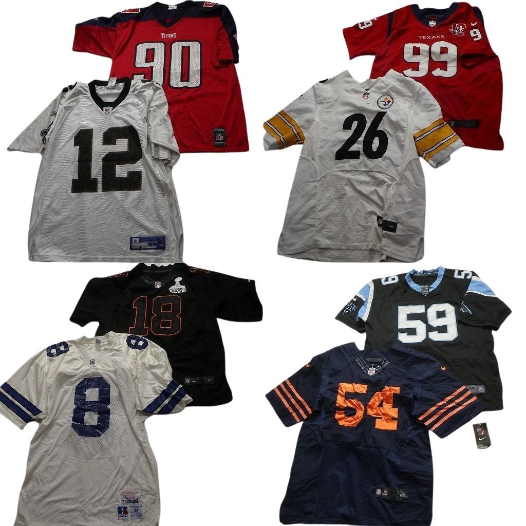 古着卸 NFL ゲームシャツ ユニフォーム 8枚セット メンズ Ｌ |44 ナイキ パンサーズ スティーラーズ 古着 NA6197