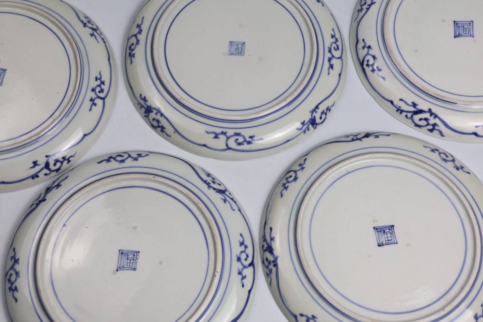 822 染付 蛸唐草 古伊万里 伊万里焼 骨董 アンティーク 中皿 7寸皿