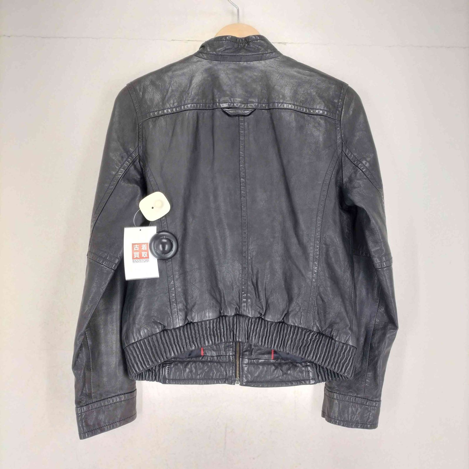 バナナリパブリック BANANA REPUBLIC ラムレザーシングルライダースジャケット レディース M