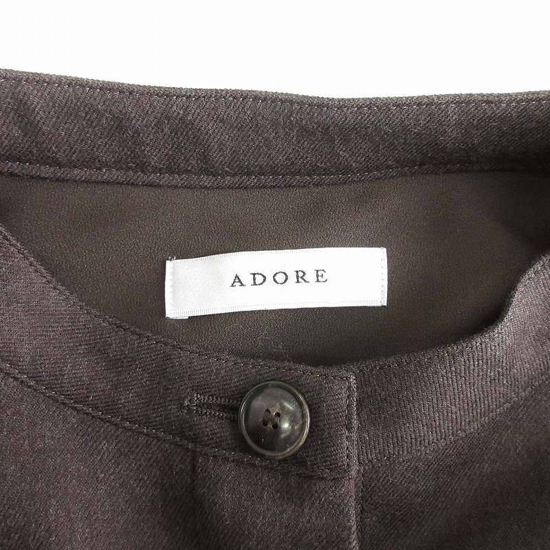 アドーア ADORE ウールトップストレッチワンピース 長袖 ロング 5319240109 茶 ブラウン 36 S位 ■SM1