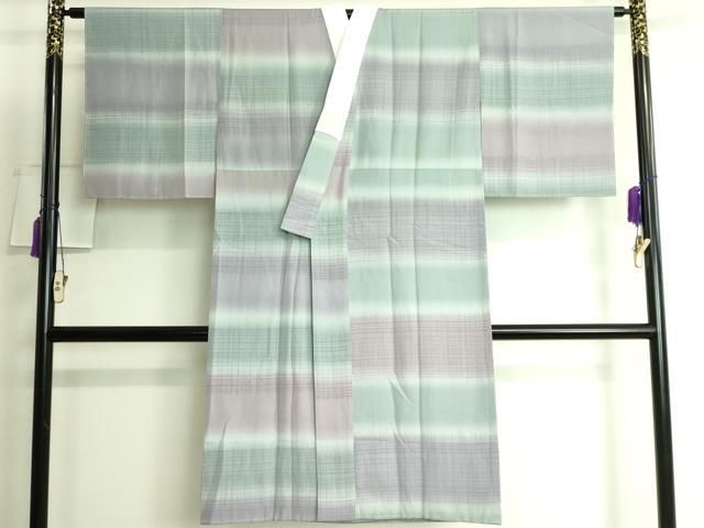 平和屋着物 上質な長襦袢 無双仕立て 紬地 市松格子 暈し染め ♥ DZAA9790kh5